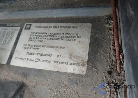 2004 Chevrolet Avalanche 1500 from USA, damaged, VIN 3GNEK12T14G232595